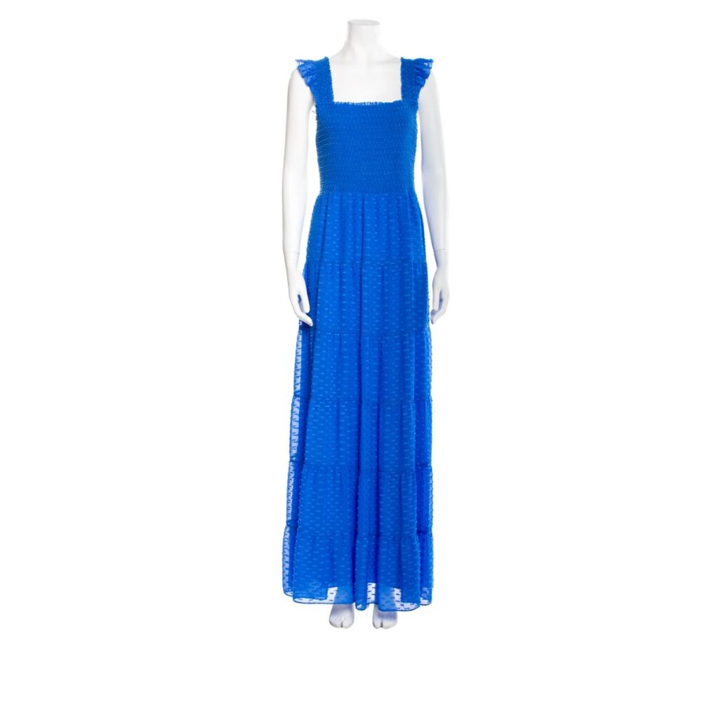 Alice + Olivia Electric Blue Swiss Dot Maxi Dress - Picture 10 of 16